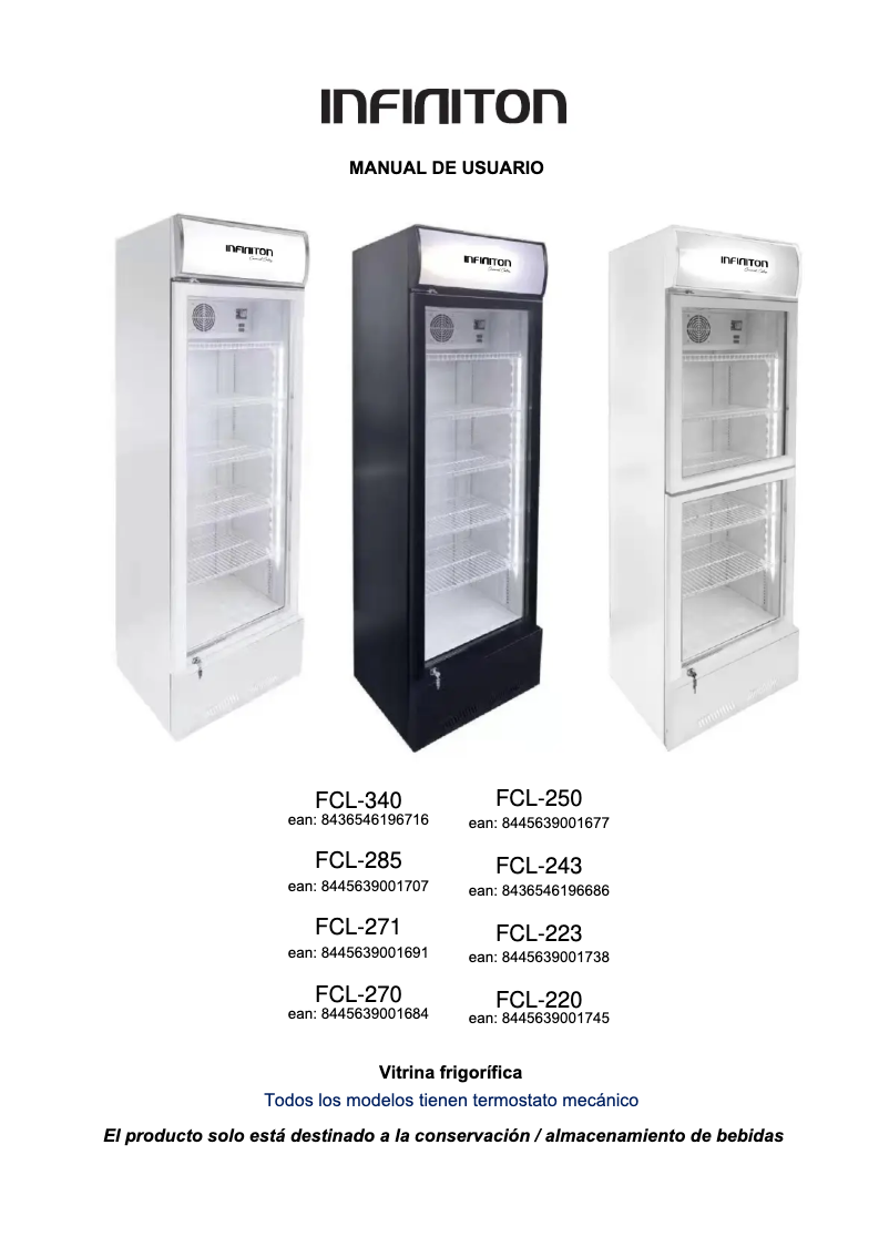 Page n°1 - Manuel utilisateur Infiniton FCL-223