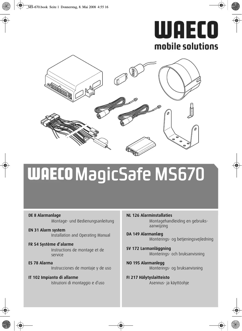 Page 1 de la notice Manuel utilisateur Waeco MagicSafe MS670