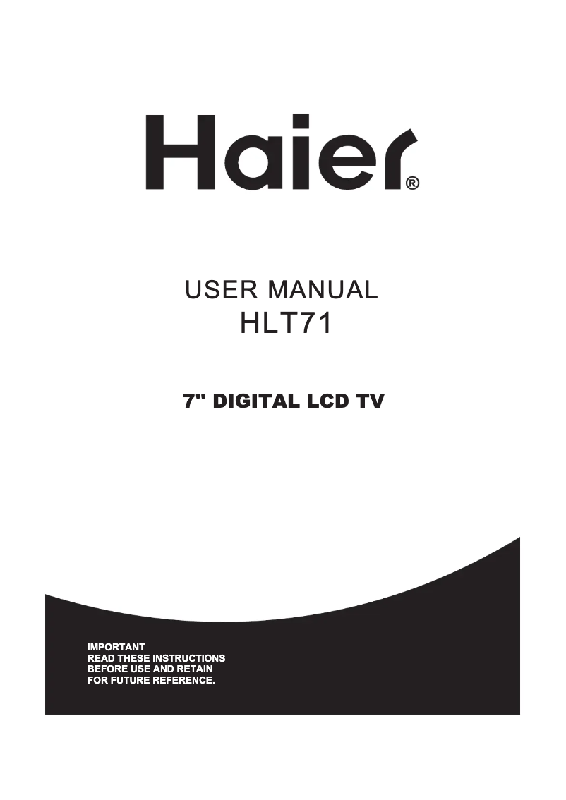 Page 1 de la notice Manuel utilisateur Haier HLT71