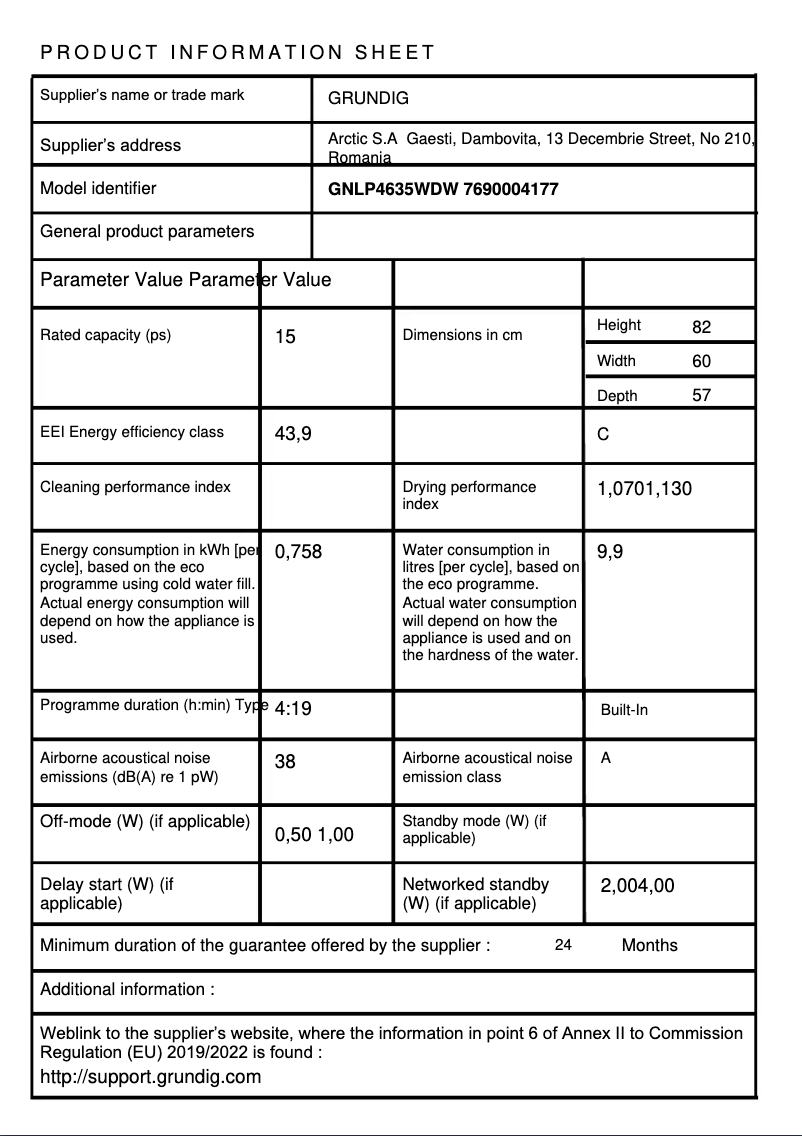 Image de la première page du manuel de l'appareil GNLP4635WDW