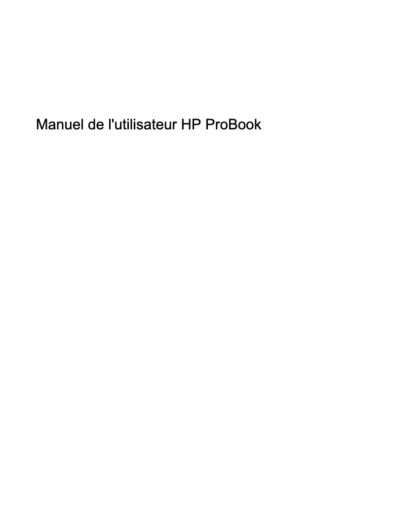 Page 1 de la notice Manuel utilisateur HP ProBook 6440b