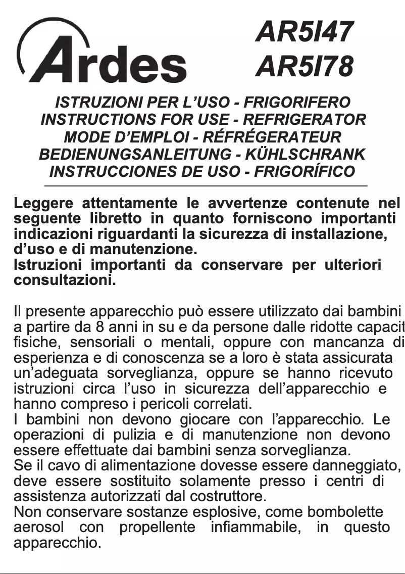 Página 1 del manual Manual de usuario Ardes AR5I47