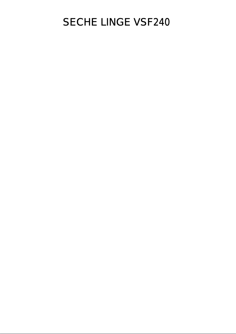 Image de la première page du manuel de l'appareil VSF240