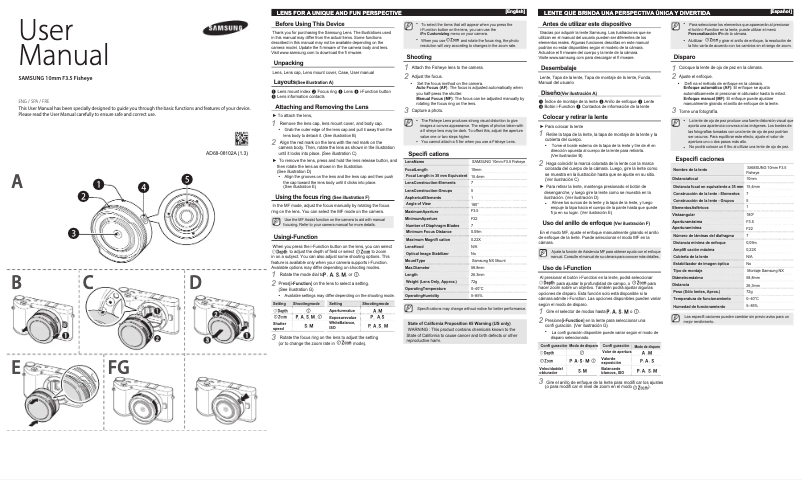 Image de la première page du manuel de l'appareil F10ANW