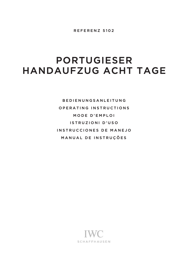 Image de la première page du manuel de l'appareil Portuguese Hand-wound 5102