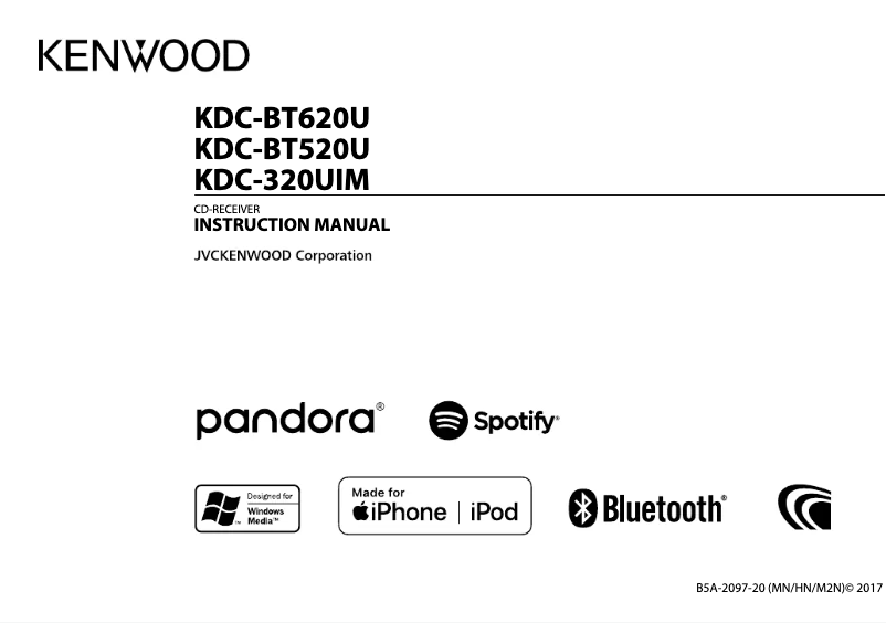 Page 1 de la notice Manuel utilisateur Kenwood KDC-BT620U
