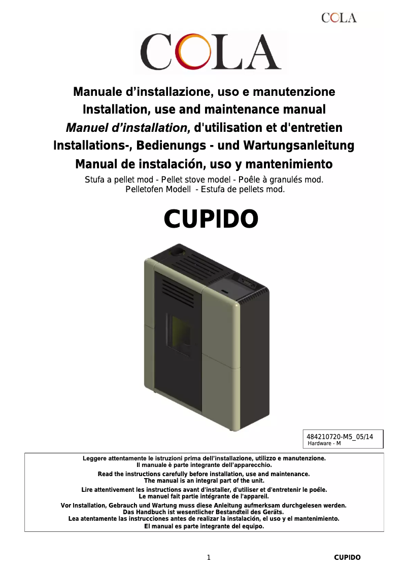 Page n°1 - Manuel utilisateur Cola Cupido