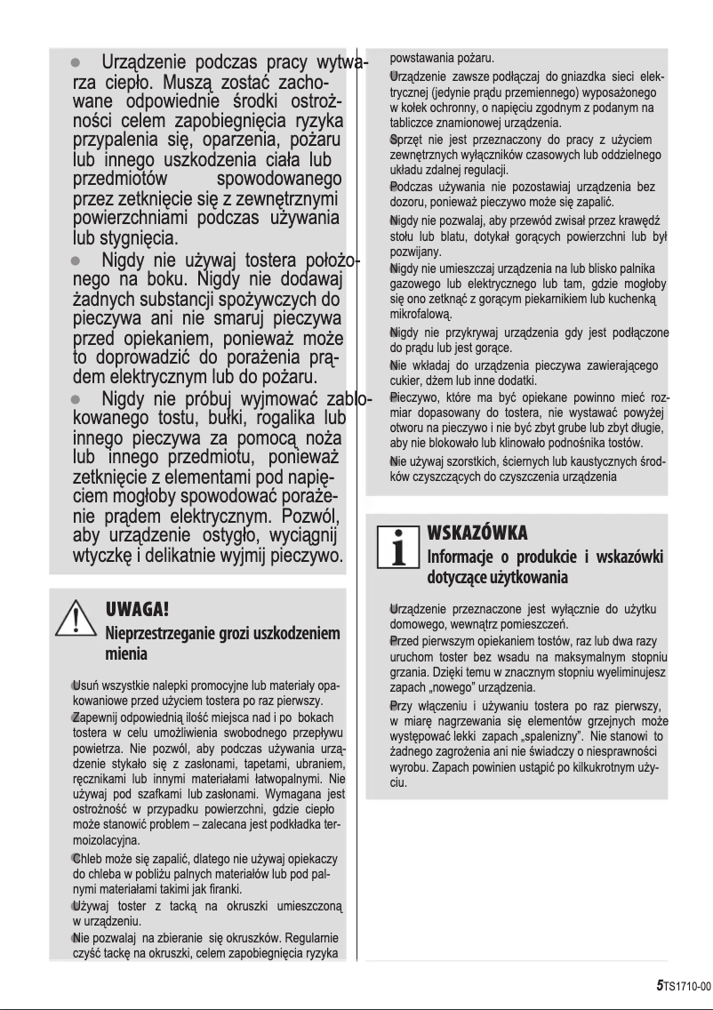 Image de la première page du manuel de l'appareil ZTS1710W