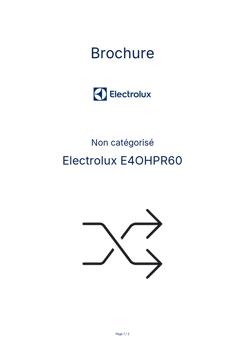 Page n°1 - Brochure Electrolux E4OHPR60