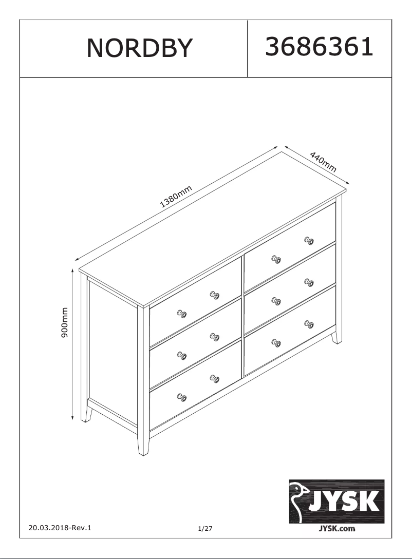 Page 1 de la notice Manuel utilisateur JYSK Nordby