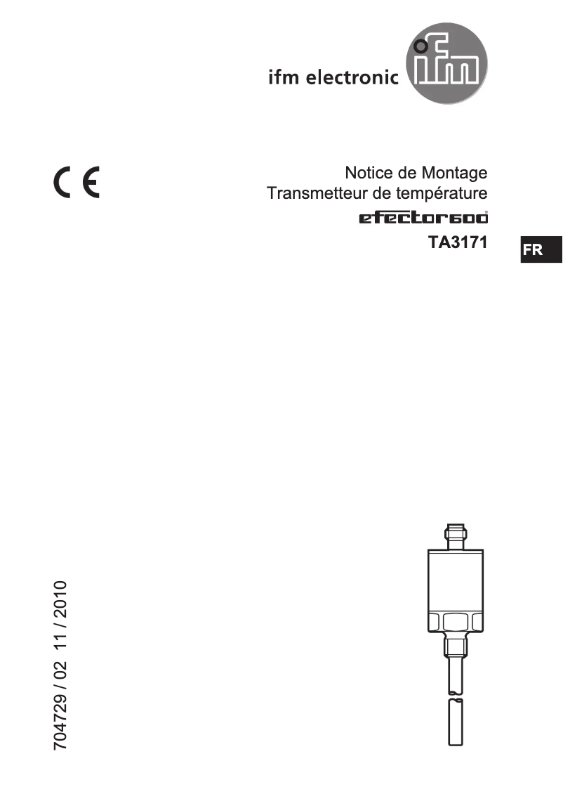 Page 1 de la notice Manuel utilisateur IFM TA3171