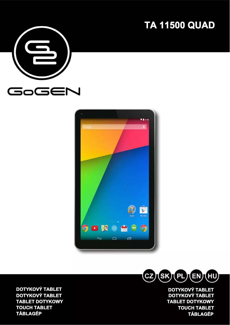 Página 1 del manual Manual de usuario GoGen TA 11500 QUAD