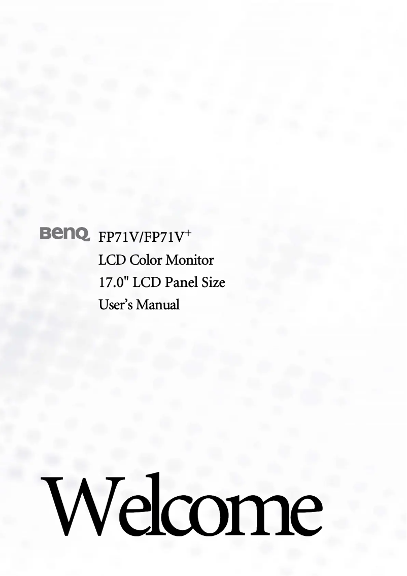 Page 1 de la notice Manuel utilisateur BenQ FP71V