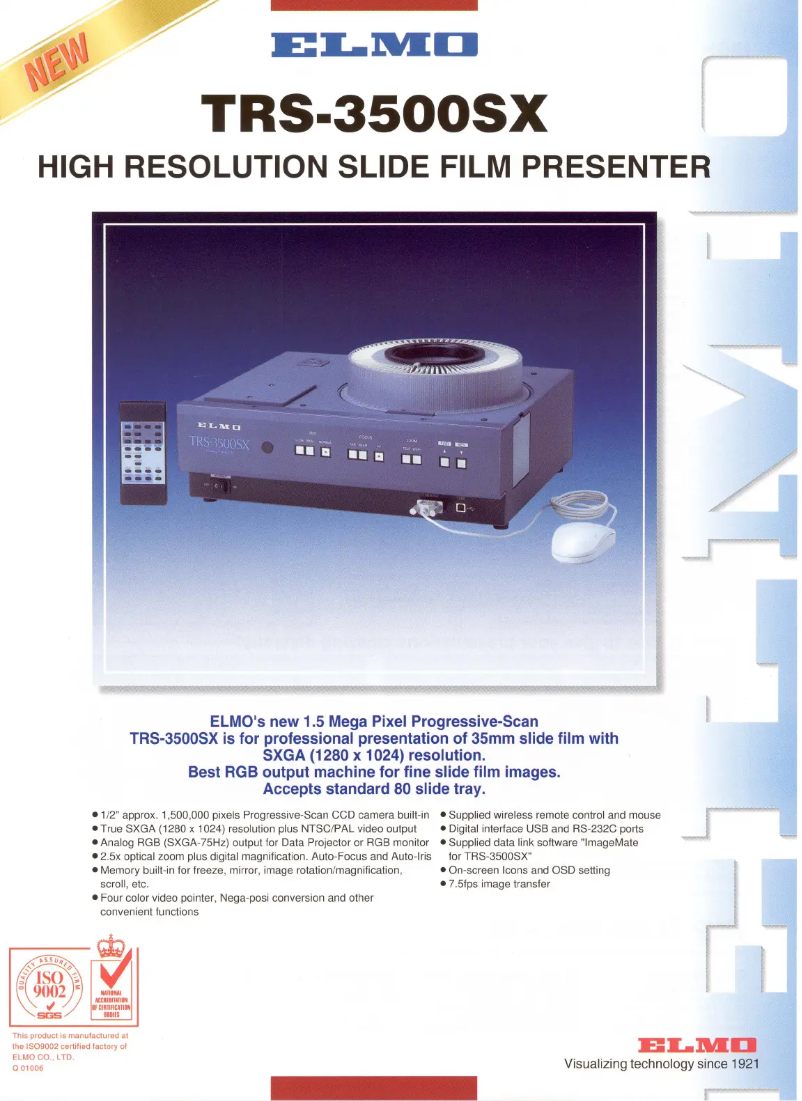 Page n°1 - Fiche technique Elmo TRS-3500SX
