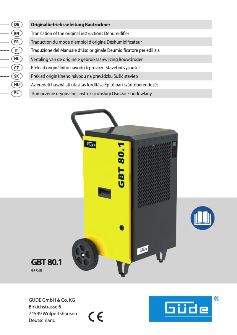 Page 1 de la notice Manuel utilisateur Güde GBT 80.1