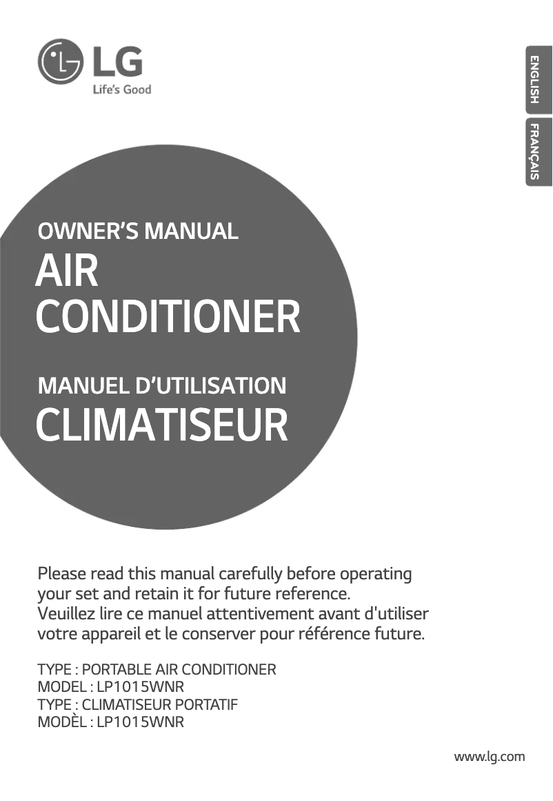 Page 1 de la notice Manuel utilisateur LG LP1015WNR