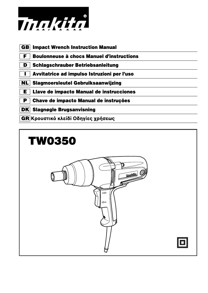 Page 1 de la notice Manuel utilisateur Makita TW0350J