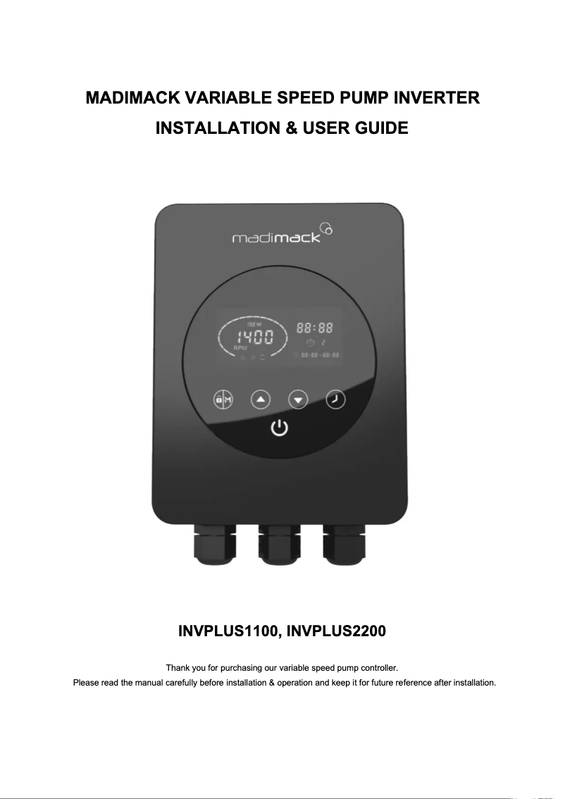 Page 1 de la notice Manuel utilisateur Madimack INVPLUS1100