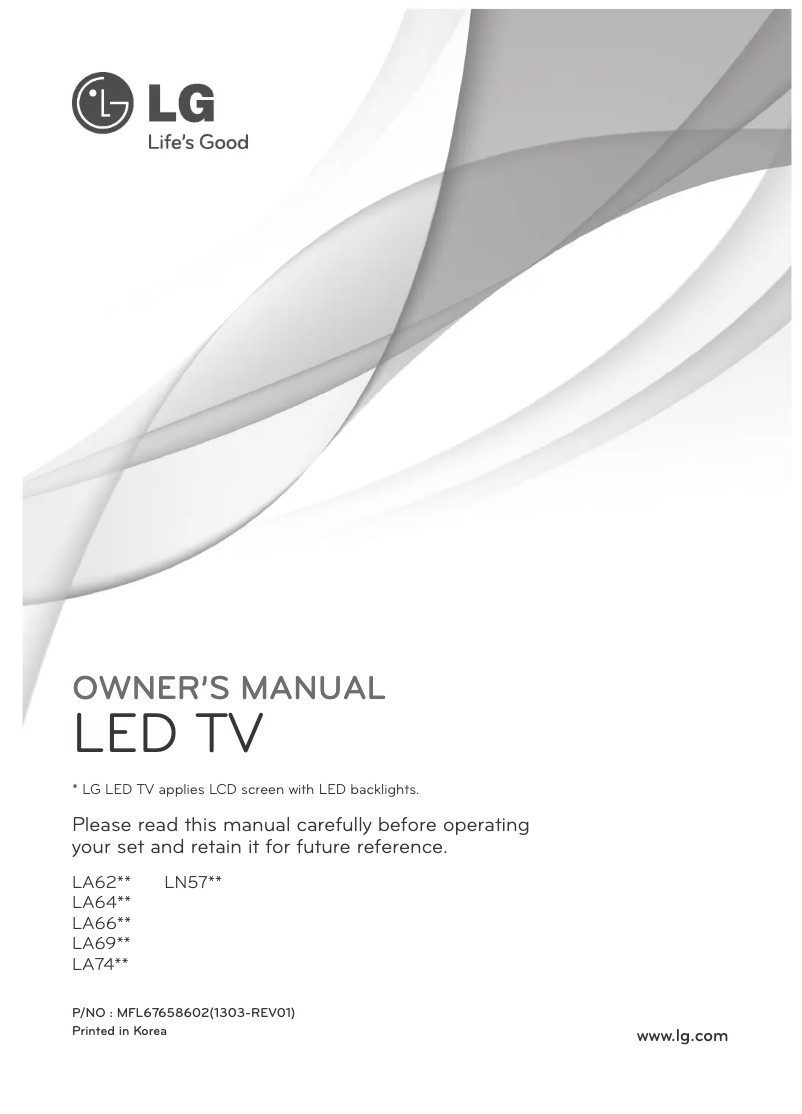 Página 1 del manual Manual de usuario LG 55LA6908