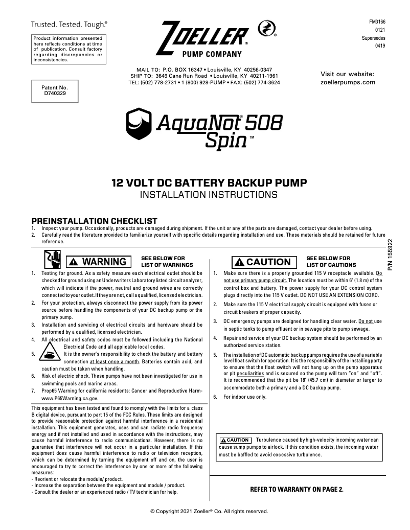 Image de la première page du manuel de l'appareil Aquanot Spin 508