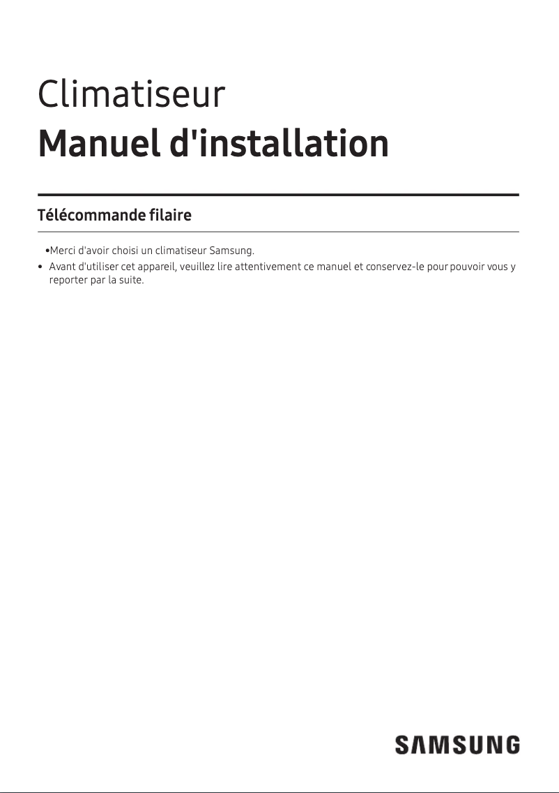 Page 1 de la notice Guide d'installation Samsung MWR-WG00JN