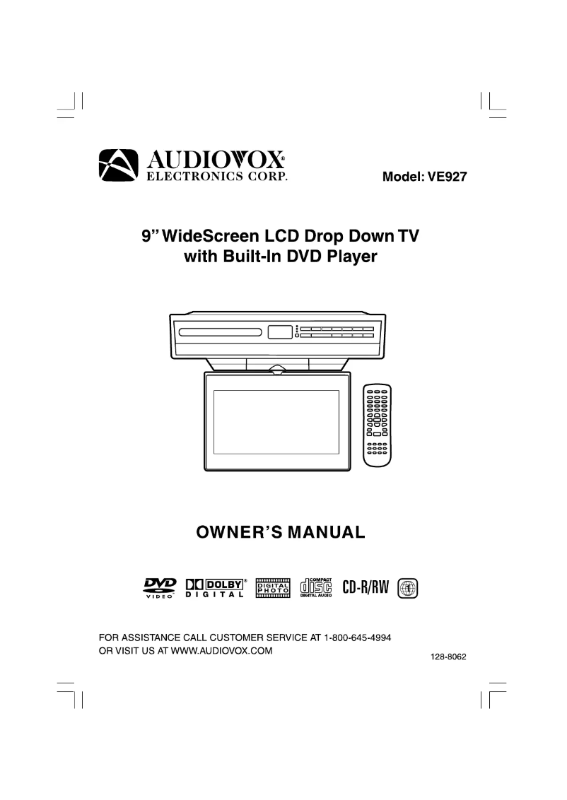 Page 1 de la notice Manuel utilisateur VOXX VE927