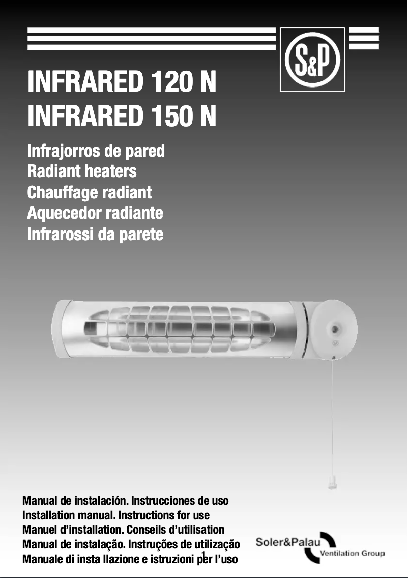 Page 1 de la notice Manuel utilisateur Soler & Palau INFRARED-120N