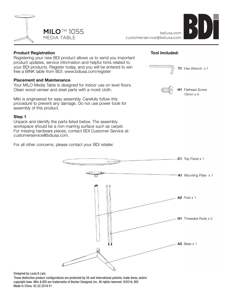Image de la première page du manuel de l'appareil Milo 1055