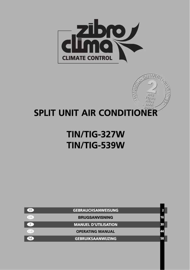 Page 1 de la notice Manuel utilisateur Zibro TIG-539W
