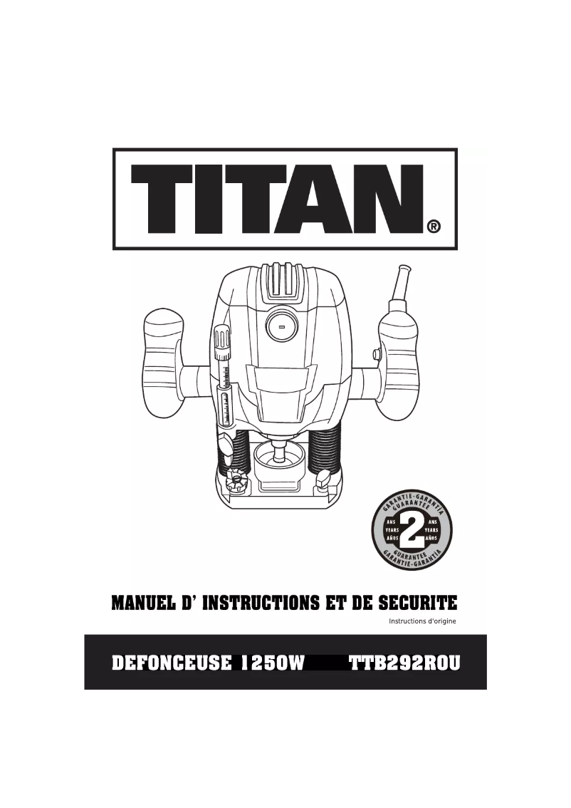 Page n°1 - Manuel utilisateur Titan TTB292ROU