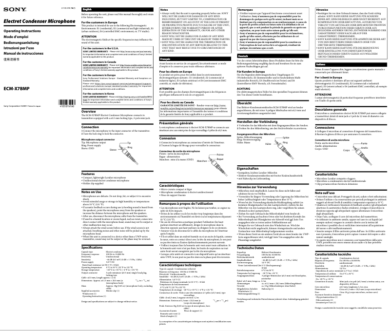 Página 1 del manual Manual de usuario Sony ECM-X7BMP