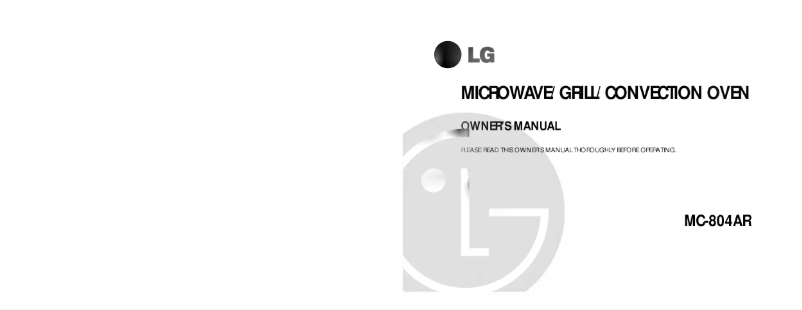 Page 1 de la notice Manuel utilisateur LG MC-804AR