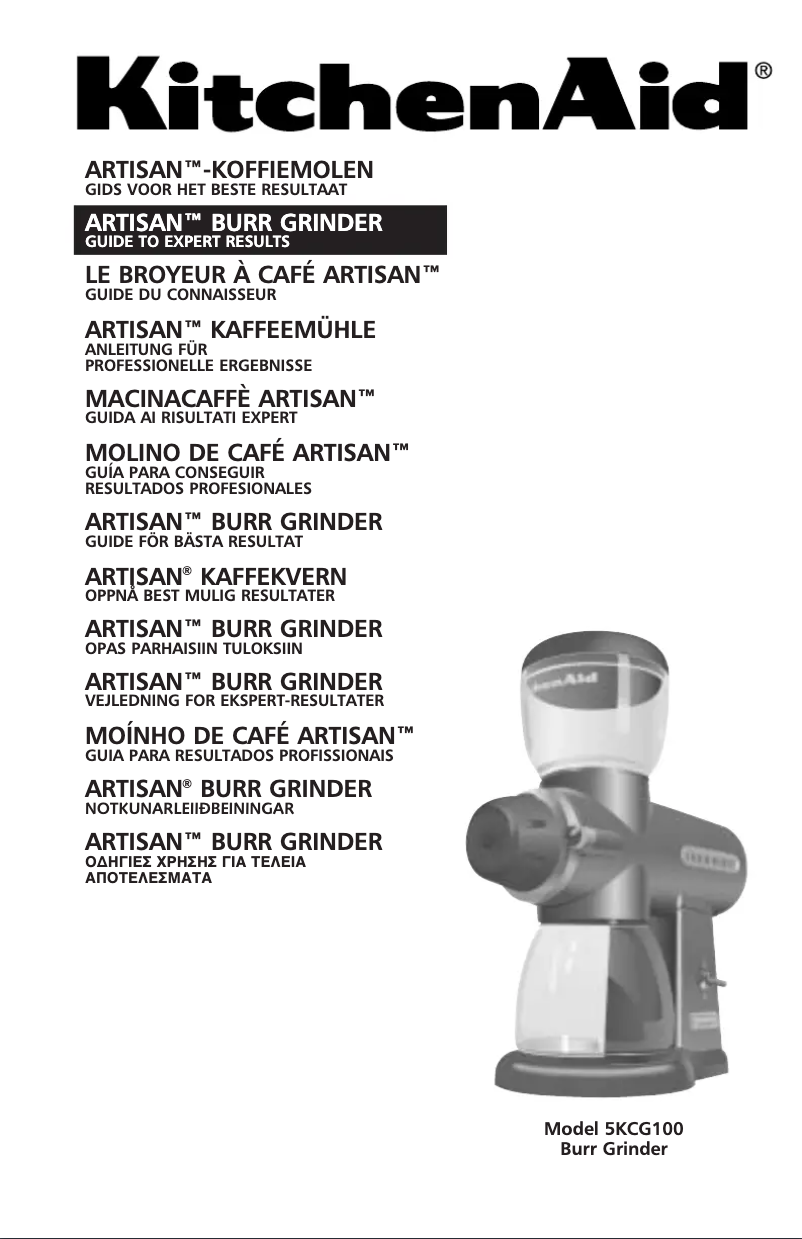Página 1 del manual Manual de usuario KitchenAid Artisan Coffee grinder