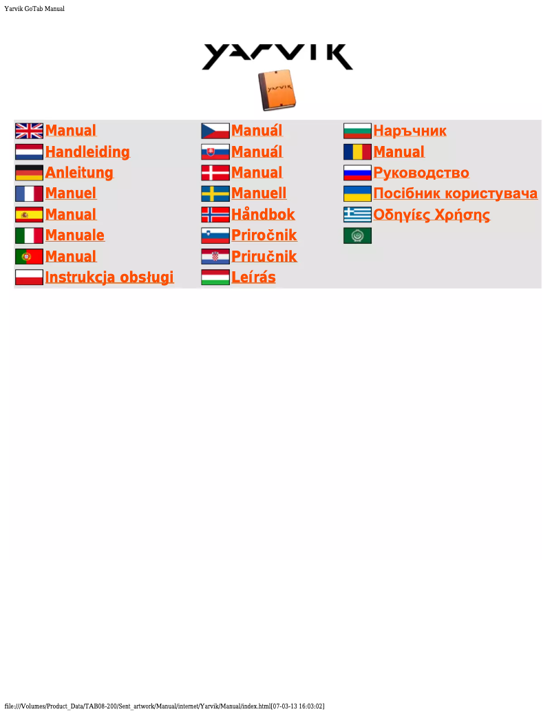 Image de la première page du manuel de l'appareil GoTab Ion 7