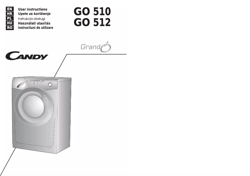 Page n°1 - Manuel utilisateur Candy GO 510-16S