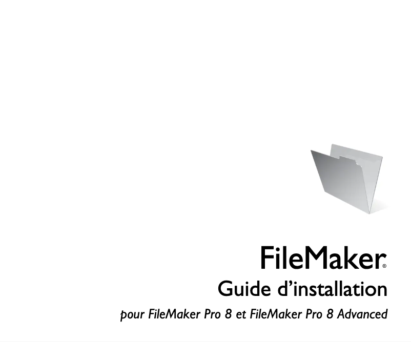 Page n°1 - Manuel utilisateur FileMaker Pro 8