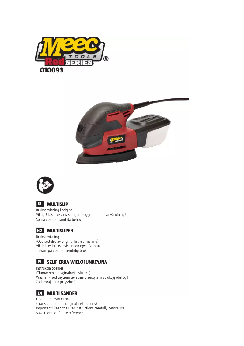 Page 1 de la notice Manuel utilisateur Meec Tools 010-093