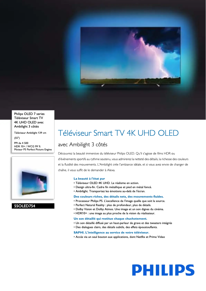 Image de la première page du manuel de l'appareil 55OLED754