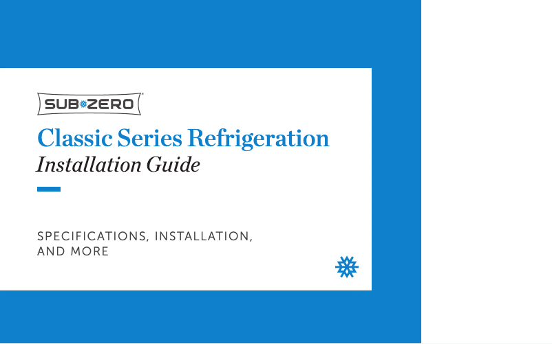 Page n°1 - Guide d'installation Sub-Zero CL4850UFD