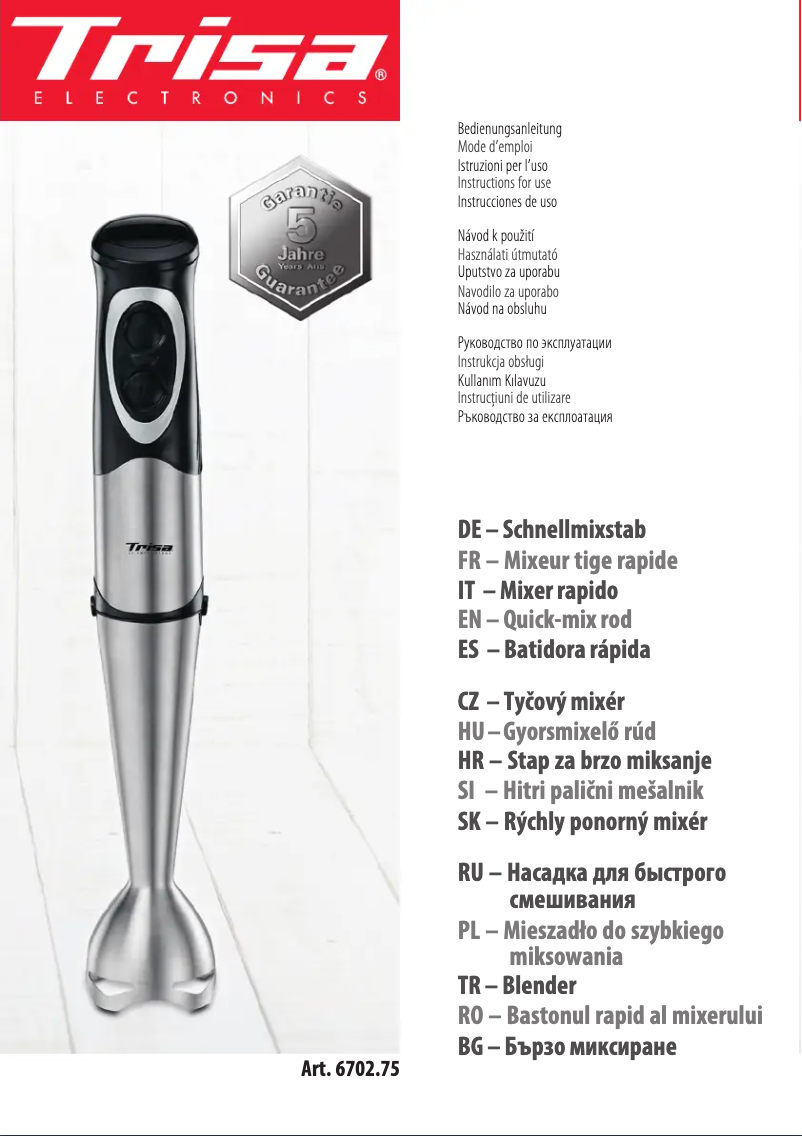 Image de la première page du manuel de l'appareil Power Mix 6702.75