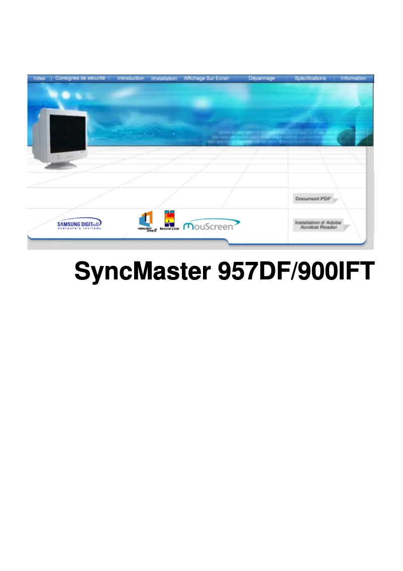 Image de la première page du manuel de l'appareil SyncMaster 957DF