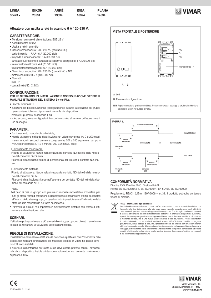 Page n°1 - Manuel utilisateur Vimar 30473.C