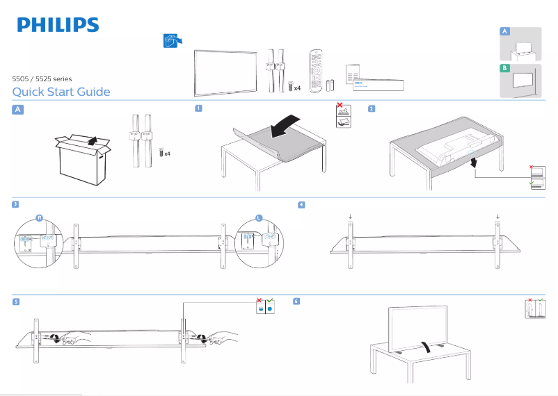Page n°1 - Guide de démarrage rapide Philips 43PFT5525