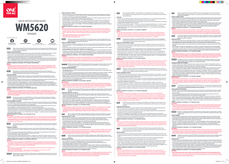 Page n°1 - Manuel utilisateur One for all WM 5620