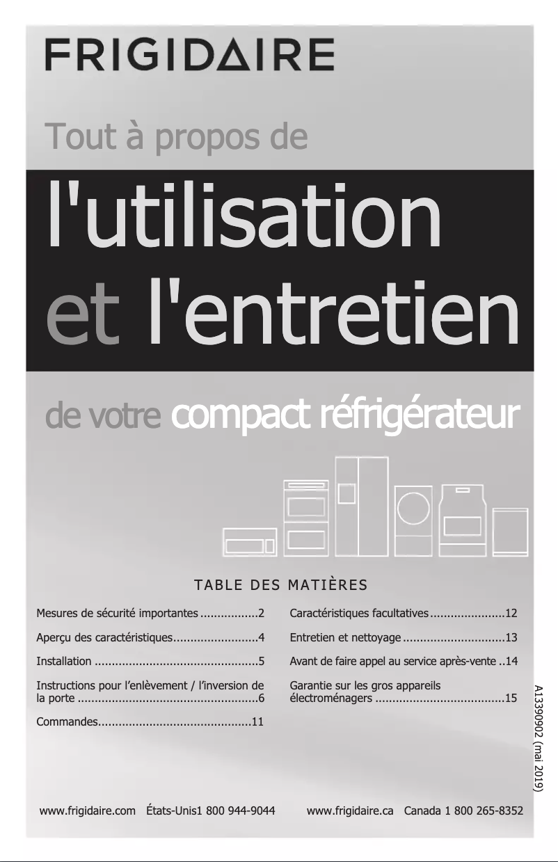 Page n°1 - Manuel utilisateur Frigidaire FFPS3133UM