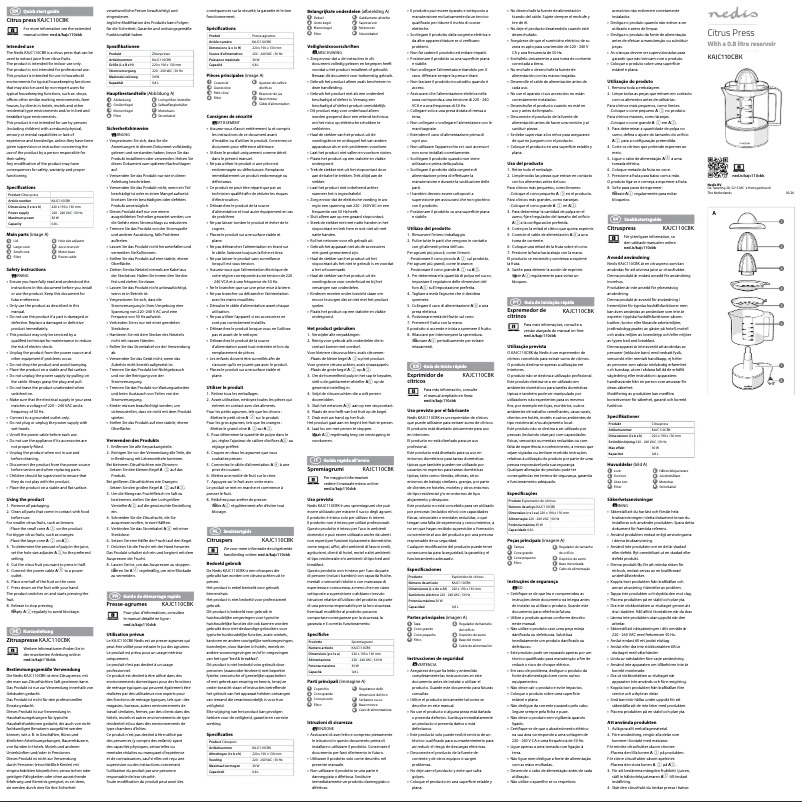 Page 1 de la notice Manuel utilisateur Nedis KAJC110CBK