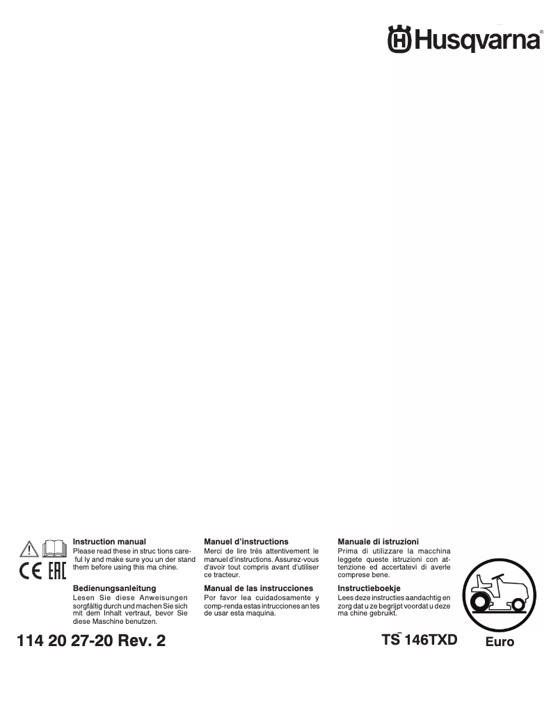Page 1 de la notice Manuel utilisateur Husqvarna TS 146TXD