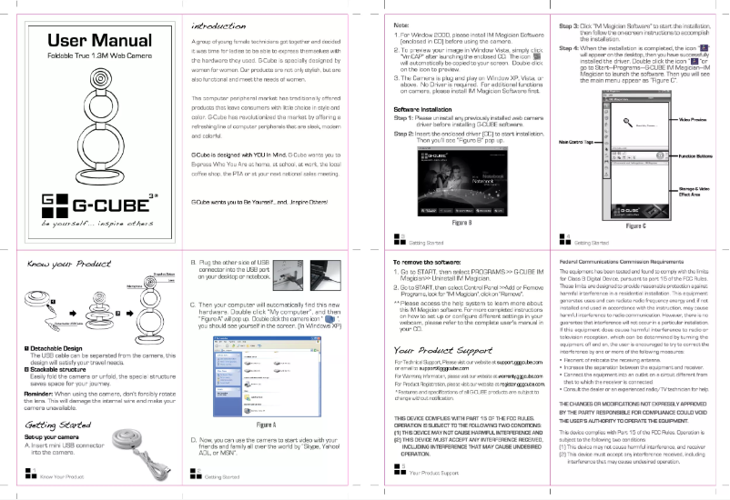 Page n°1 - Manuel utilisateur G-Cube Travel-Tini