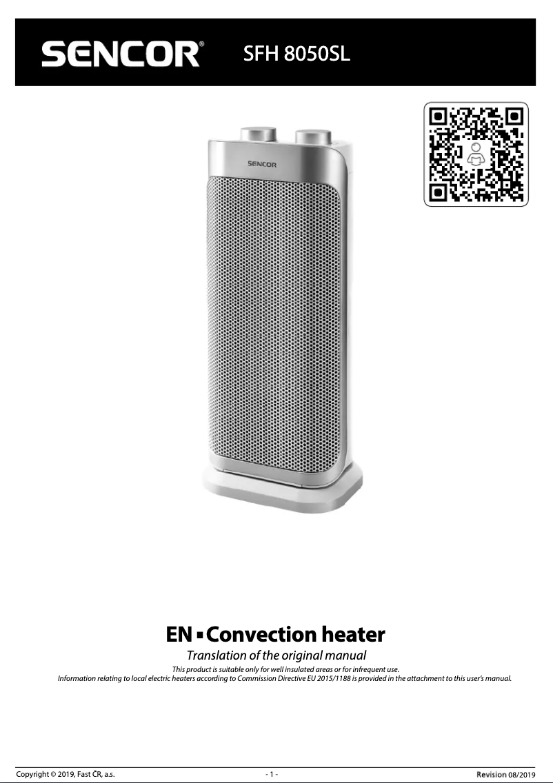 Page 1 de la notice Manuel utilisateur Sencor SFH 8050SL