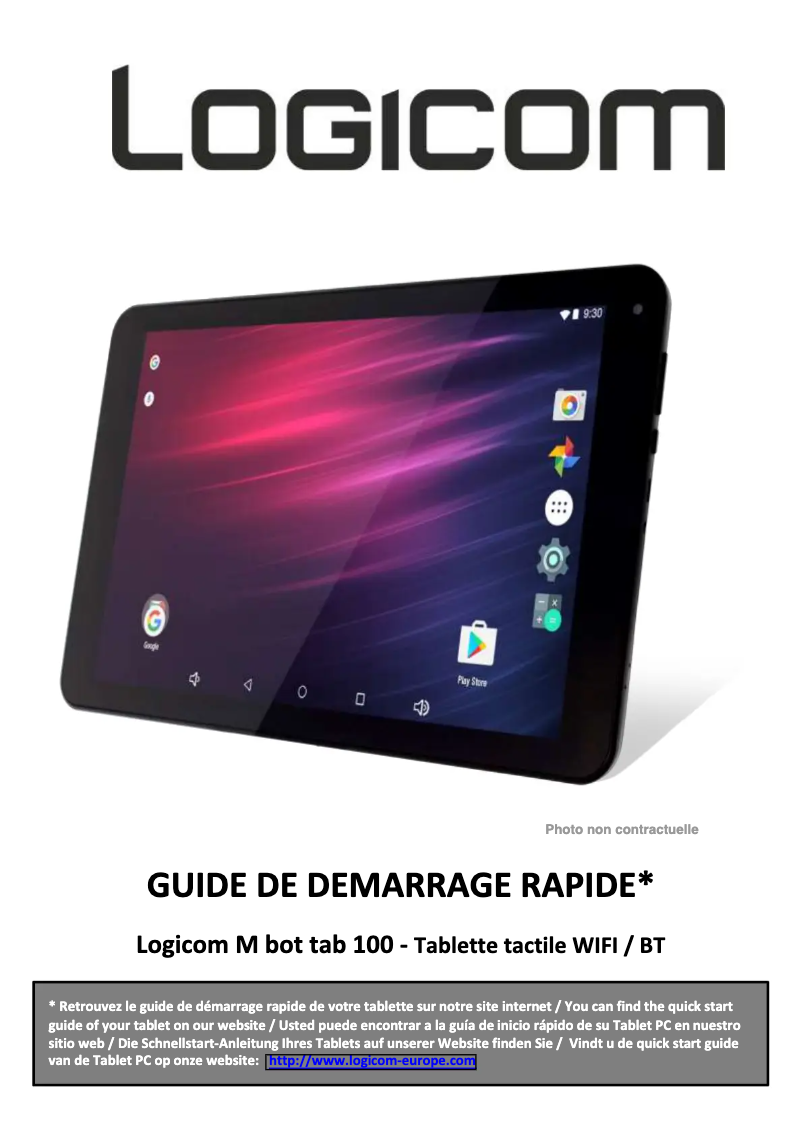 Page n°1 - Manuel utilisateur Logicom M Bot Tab 100
